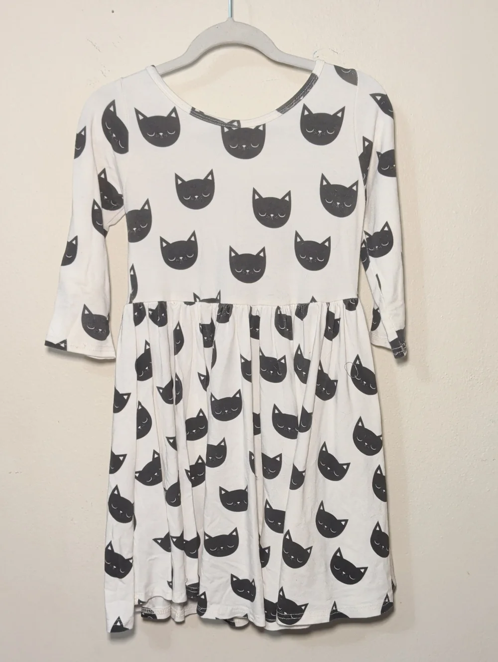 Vivie & Ash Black Cat Skater Dress White Halloween Spooky Season Sizes 7 & 8